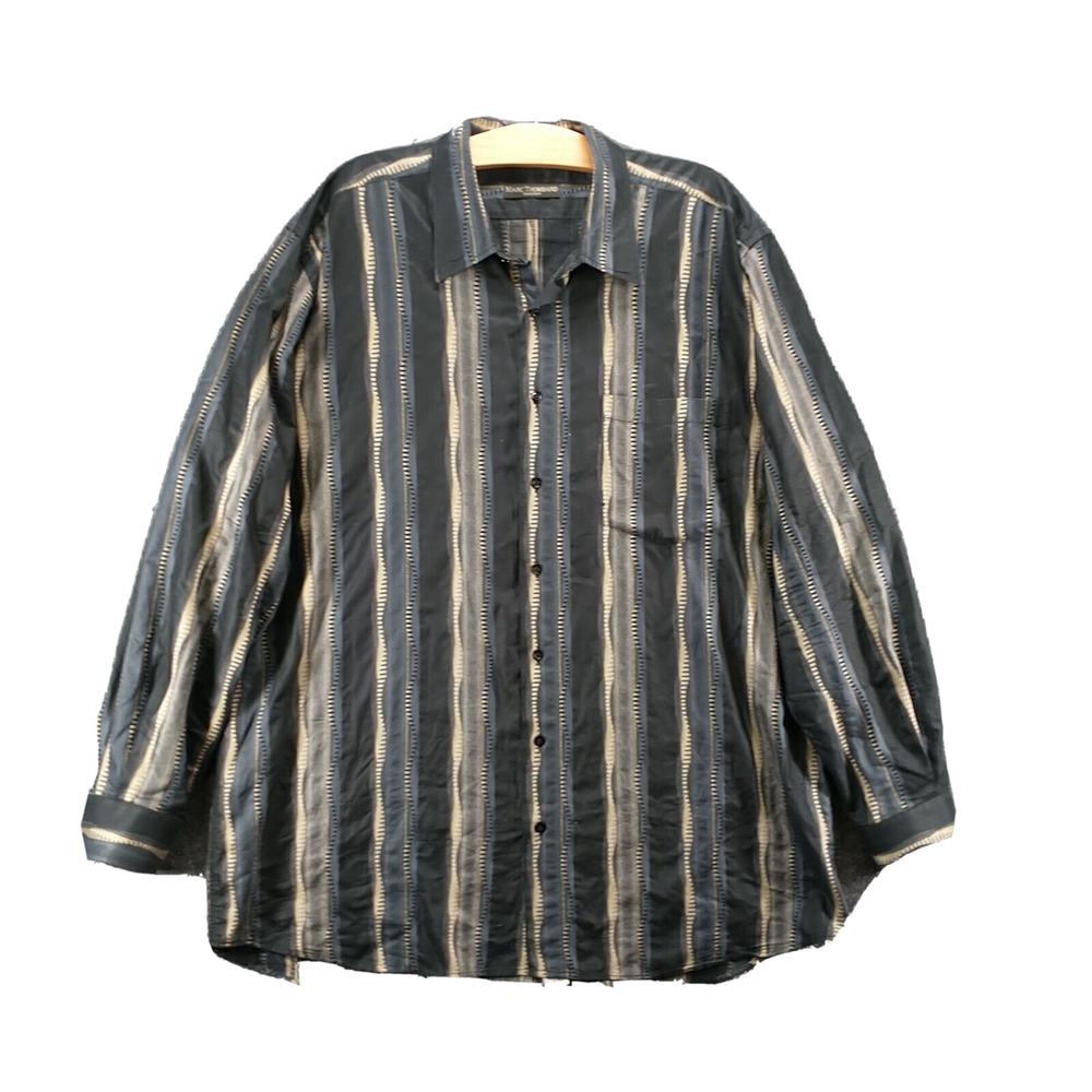Marc Thombard Switzerland Men's Striped Button-Up Shirt Multi 46 100% Cotton